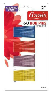 Annie 2" Crimped Bob Pins Multicolor 60 count